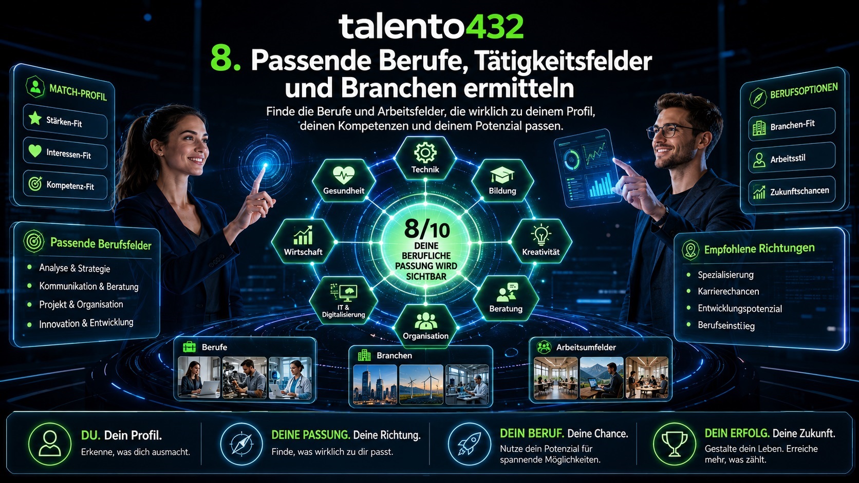 8. Schritt – Passende Berufe und Tätigkeitsfelder erörtern